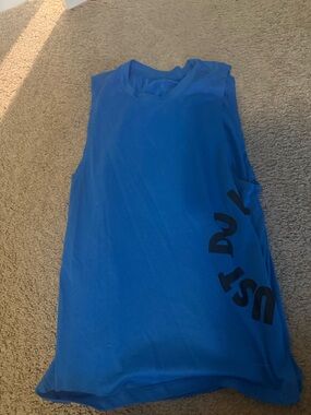 Women’s Nike Blue Muscle Tank with Side Graphic